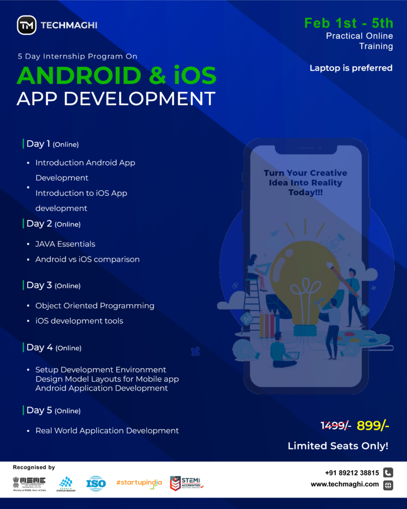 INTERNSHIP PROGRAM ON ANDROID & IOS APP DEVELOPMENT - TECHMAGHI
