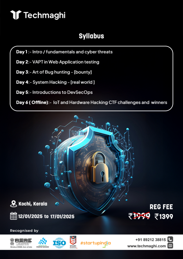 6 DAYS INTERNSHIP ON CYBER SECURITY AND ETHICAL HACKING - TECHMAGHI