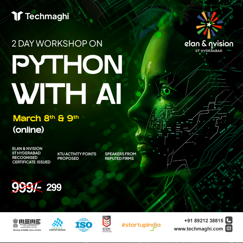 ELAN & NVISION IIT HYDERABAD- 2 DAY WORKSHOP ON PYTHON WITH AI - TECHMAGHI